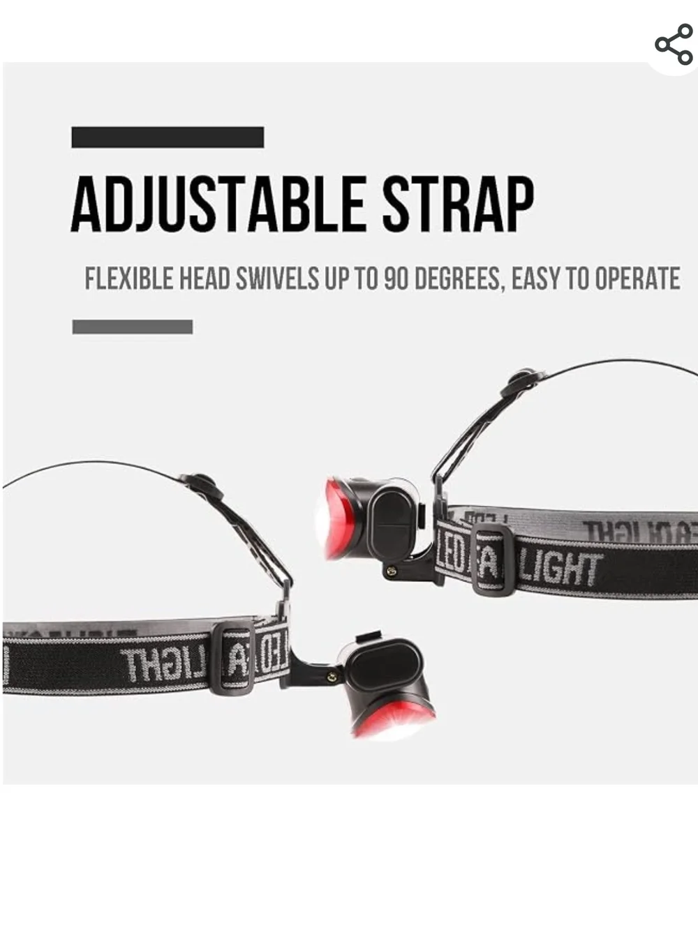 1 Pc Headlamp 12 LED 3 Mode Red Or Black Portable Head Lamp Flashlight (34)